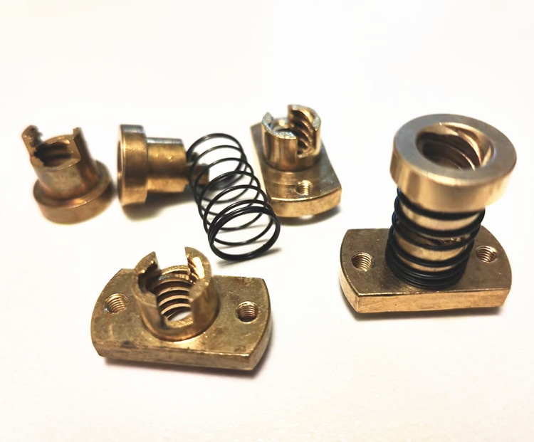 3D打印（yìn）機配件 T8絲杆銑（xǐ）邊消（xiāo）間隙銅螺母 導程8 螺距2MM消回差螺母（mǔ）